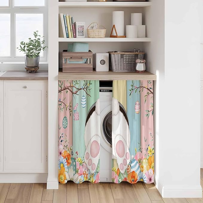 Easter Kitchen Curtains 45 Inch Long 2 Panel Set, Rod Pocket Window Treatment - Image 7