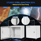 Outdoor Electrical Box, Steel Junction Box 12 x 10 x 6'', NEMA 4X Electrical - Image 3
