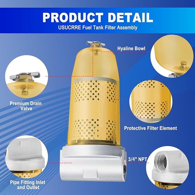 3/4" NPT Top Cap 495 Bowl Fuel Tank Replacement - Image 3