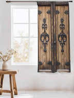 Sheer Curtains 63 Inch Length, Barn Door Semi Sheer Curtains Light Filtering - Image 3