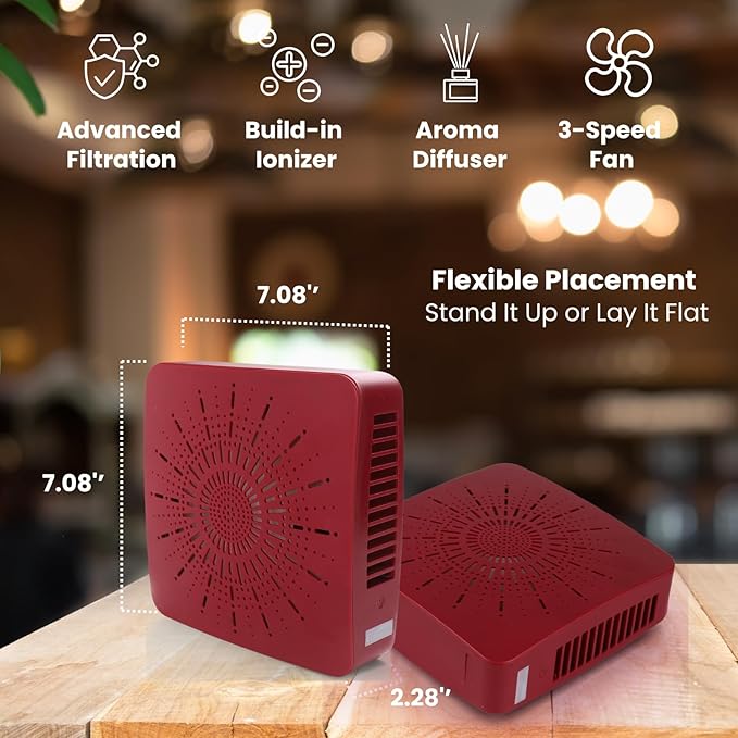 4-in-1 Portable Air Purifier HEPA Filter, Ionizer & Mini Fan – USB-C Desktop - Image 9