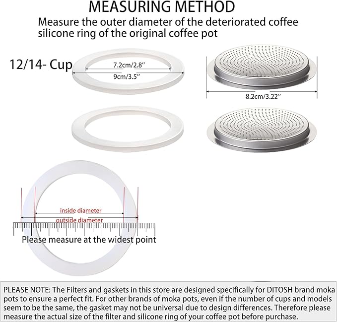 2 Pcs Filter with 3 Pcs Silicone Gasket Seals - Image 3