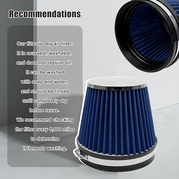 RYANSTAR RACING 152mm 6" High Flow Round Tapered Cone Closed-Top Washable - Image 6