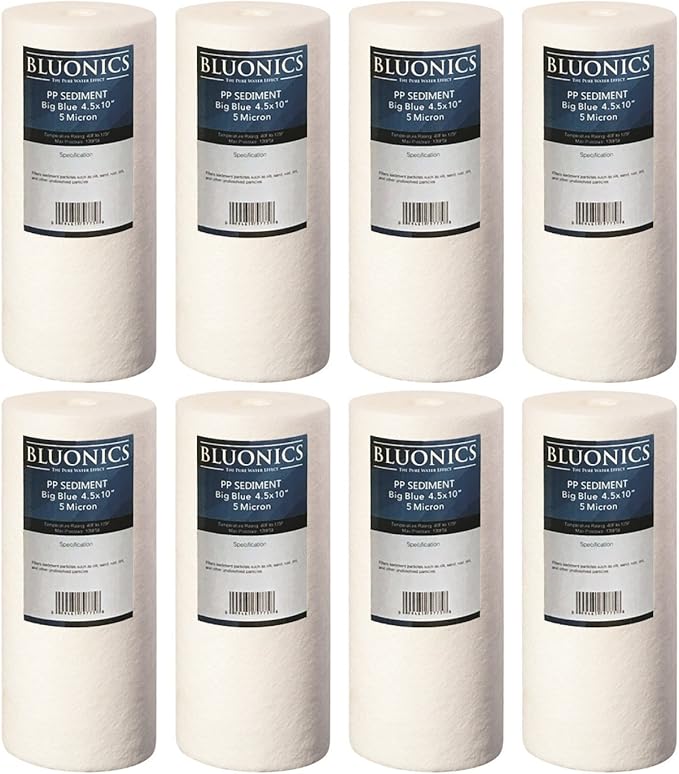Bluonics Sediment Replacement Water Filters 8pcs 4.5" x 10" Whole House by BLUONICS