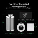 VIVOSUN 6 Inch Air Carbon Filter Smelliness Control - Image 6