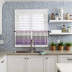 Country Wood Board Gray Purple Window Valance Curtains, Farmhouse Gradient - Image 8