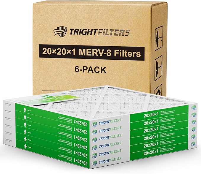 20x20x1 Air Filter 6 Pack, Durable MERV 8 Pleated Home HVAC AC Furnace Filters - Image 9