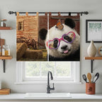 Farm Panda Kitchen Curtains 45 Inch Length, Short Cafe Window Curtains Tab Top - Image 3