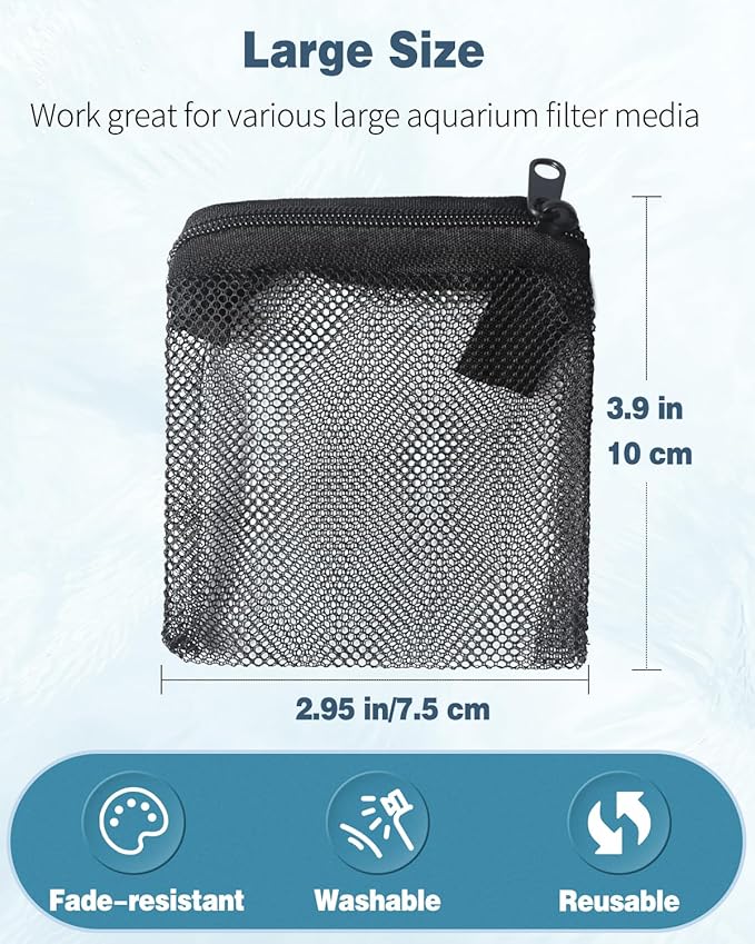 Pawfly 8 Pack Aquarium Filter Media Bags, Fish Tank Fine Mesh Bag - Image 3