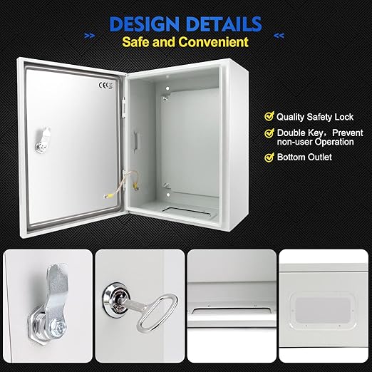 Outdoor Electrical Box, Steel Junction Box 20 x 16 x 8'', NEMA 4X Electrical - Image 7