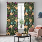 2 Panel Kitchen Cafe Curtains, Retro Desert Camel Sunlight Filtering Nature Air - Image 5