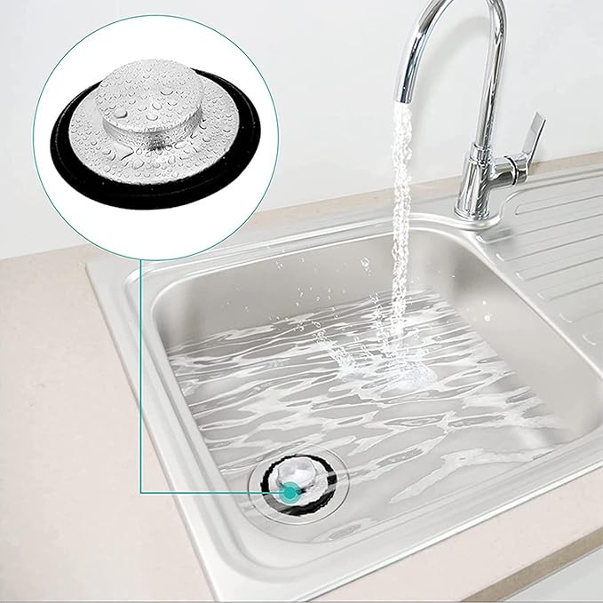 Kitchen Sink Stopper, Odorless Sink Plug Cover, Stainless Steel Garbage - Image 4