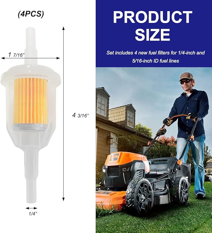 4 PCS Gas Inline Fuel Filters - Image 2