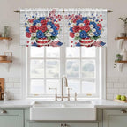 Independence Day Kitchen Tier Curtains 24 Inch Long 2 Panel Set, Rod Pocket - Image 3