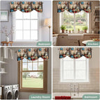 Country Flower Tie Up Valance for Window, Western Texas Star Butterfly Barn - Image 7