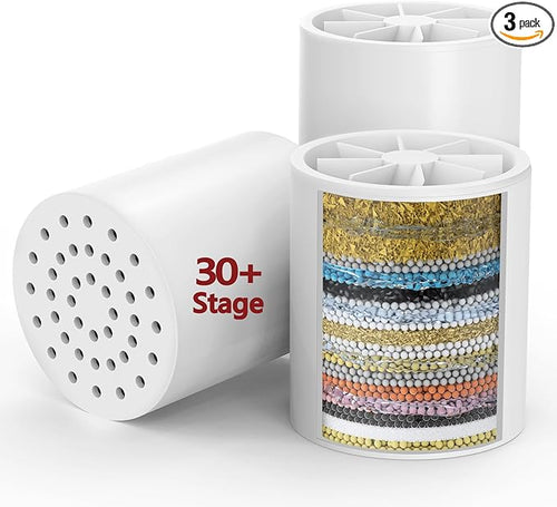 3 Pack 33 Stage Universal Shower Filter Replacement Cartridge V+C+E- Hard Water by DesignedforaSpa-LikeShower
