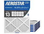 Aerostar 16.375x21.5x1 MERV 13 Air Filter, 6 Ct, ACTUAL SIZE, Air Conditioning by AirFiltersDelivered