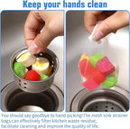 300 PCs Disposable Mesh Sink Strainer Bags, Kitchen Strainer Mesh Bag Non-Clog - Image 7