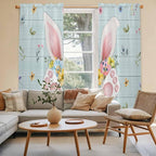 Easter Window Curtains 72 Inch Long 2 Panel Set, Rod Pocket Long Curtains & - Image 3