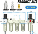 1/2" NPT Heavy Duty Industrial Grade 4 Stage Air Drying System, Auto Drain - Image 2