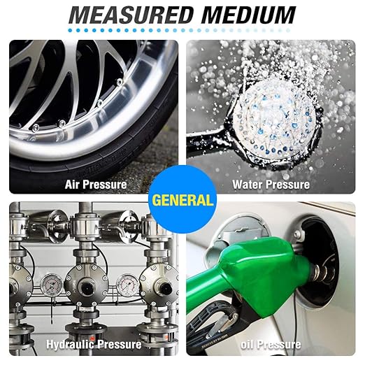 MEANLIN MEASURE 0~60Psi Plastic Frame 1/4" NPT Start and Clean Filter Pressure - Image 8