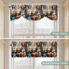 Country Flower Tie Up Valance for Window, Western Texas Star Butterfly Barn - Image 5