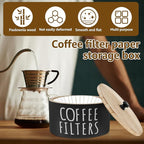Coffee Filter Holder, Wooden Large Capacity Rustic Coffee Filter Storage Case - Image 3