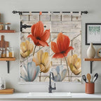 Retro Floral Bedroom Curtains 72 Inch Length, Window Curtains Tab Top - Image 3