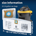 10 Pack Shop Vac 10-14 Gallon Vaccum Bags, ALYYDBG Type F 90662 9066200 9066233 - Image 4
