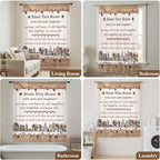 Farmhouse Sheer Curtains 84 Inch Length Country Star Barn Berry Brown Wood - Image 7