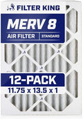 Filter King Air Filters 11.75x13.5x1 | 12-PACK | MERV 8 HVAC Pleated AC Furnace by FilterKing