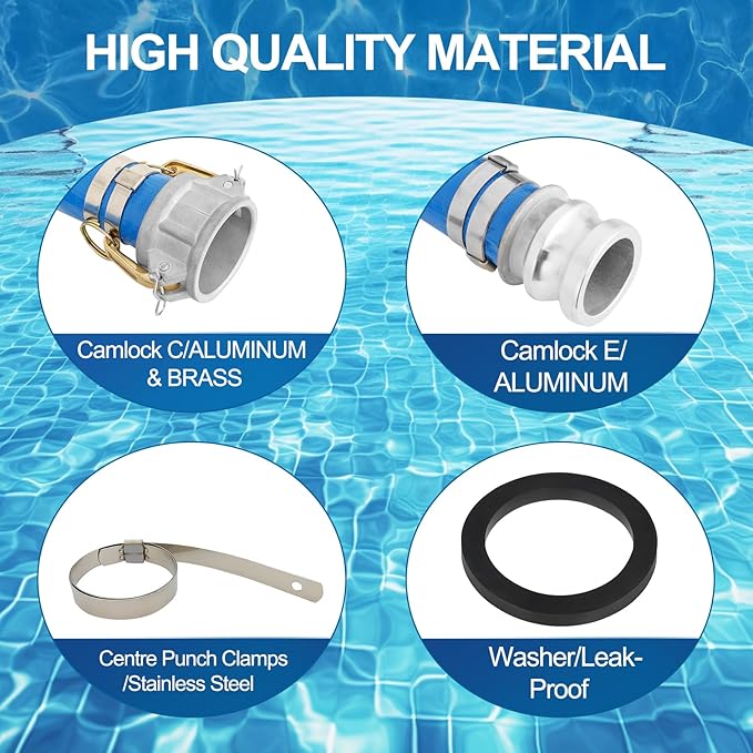 2" x 50 ft Backwash Hose for Swimming Pools, Heavy Duty PVC Water Lay Flat - Image 2