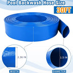 MYFAMIREA 1.5 IN x 30 FT Pool Backwash Hose Heavy Duty Drain Discharge Double - Image 2