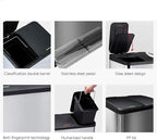 Trash Can Kitchen Large Capacity Foot-Operated Trash Can Double Three Bin - Image 3