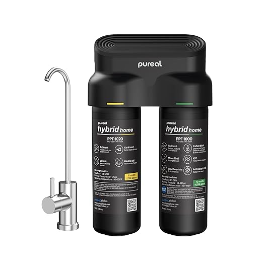 Pureal Hybrid Home PPU-1020D 2 Stage Under Sink Water Filter System, 10K Gallons by PUREAL