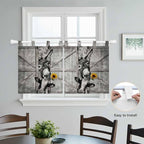 Funny Farm Animals Kitchen Curtains 24 Inch Length, Small Window Curtains Tab - Image 4