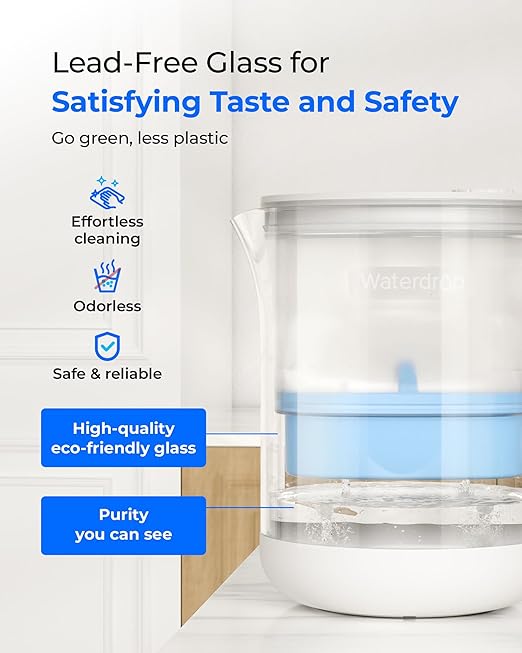 Waterdrop Glass Alkaline Water Filter Pitcher - Image 4