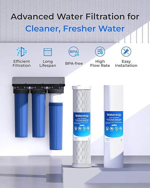 Waterdrop 3-Stage Whole House Water Filter System and Whole House Water Filter - Image 3