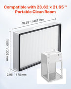 VEVOR Laminar Flow Hood Filter, 18.39 x 11.89 x 2.95 in, 1 Piece HEPA Filter - Image 3
