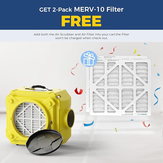 ALORAIR Air Scrubber with 3 Stage Filtration, Stackable Negative Air Machine - Image 2