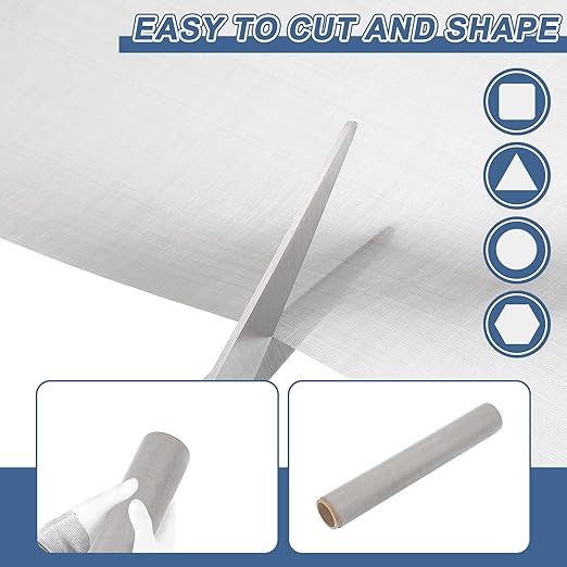 uxcell 300 Mesh 79" x 12" Woven Wire Mesh, 304 Stainless Steel Air Vent Filter - Image 4