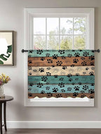 Sheer Curtains 45 Inch Length, Vintage Farmhouse Country Wooden Grain Privacy - Image 2
