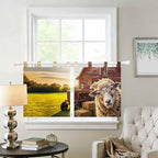 Farm Sheep Kitchen Curtains 36 Inch Length, Small Window Curtains Tab Top - Image 2