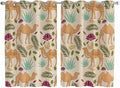 2 Panel Kitchen Cafe Curtains, Desert Camels Sunlight Filtering Nature Air by Hokiten