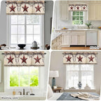 Farmhouse American Valances for Windows, Country Star Berries Vintage Wood - Image 7