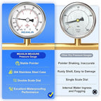 MEANLIN MEASURE -30inHG~60Psi Vacuum Gauge Stainless Steel 1/4" NPT 2" FACE - Image 5