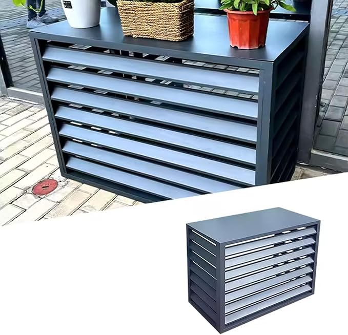 Split Air Conditioner Fence Privacy Screen 4 Panel, Aluminum Air Conditioner by Unknown