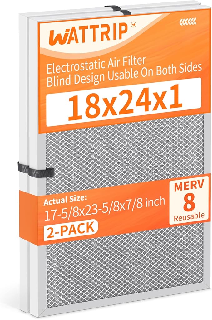 2-Pack 18x24x1 MERV 8 Reusable & Washable Electrostatic Air Filters by BreatheSmartLiveClean