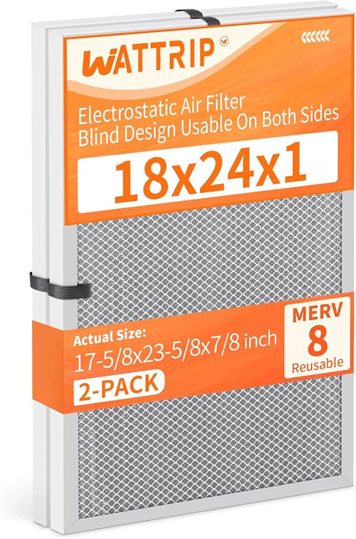 2-Pack 18x24x1 MERV 8 Reusable & Washable Electrostatic Air Filters by BreatheSmartLiveClean
