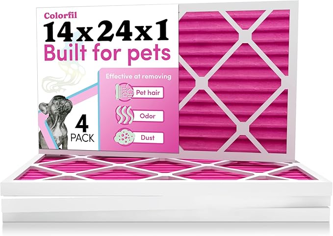 Colorfil 14x24x1 Air Filter | Made in the USA | Color Changing | Remove Cat and by ColorfilAirFilters